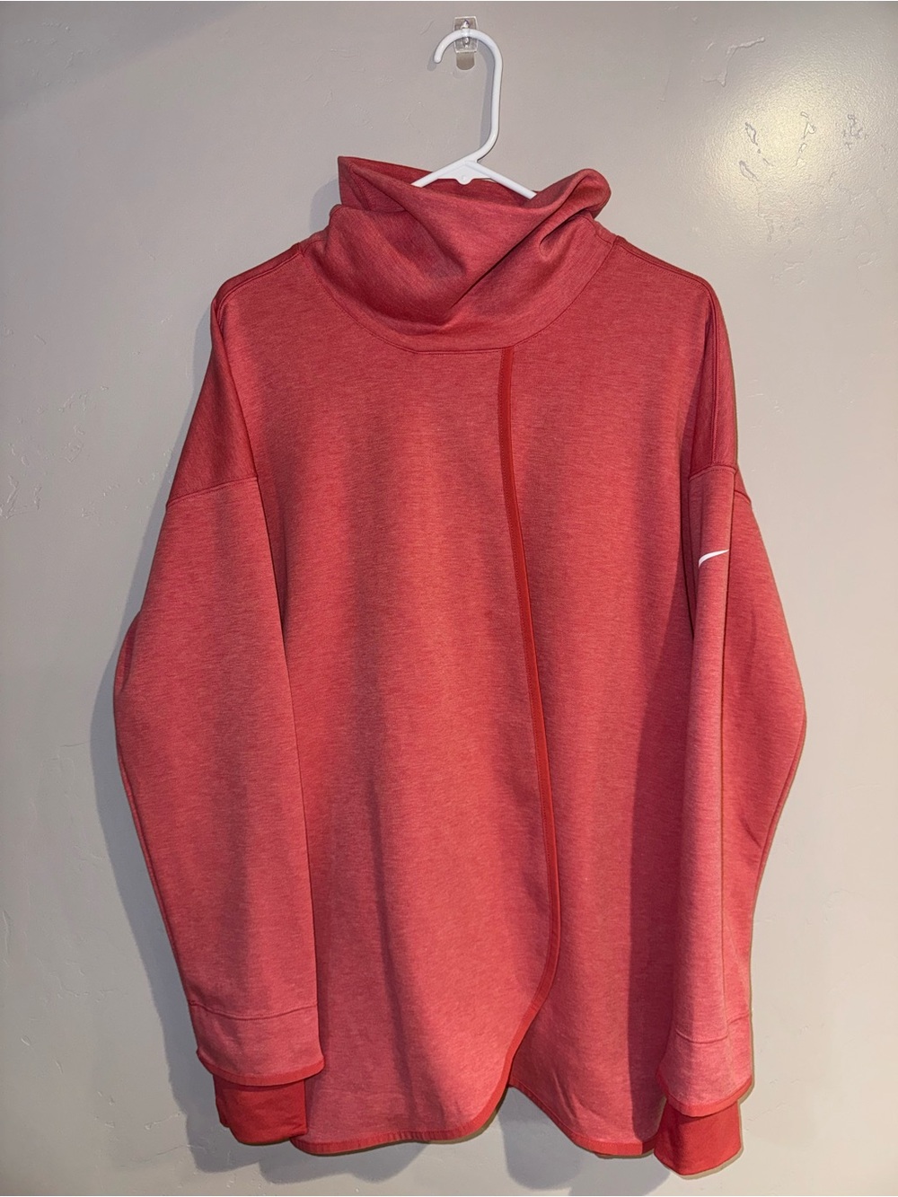Nike Pink Cowl Neck Front Wrap Dri-fit Pullover